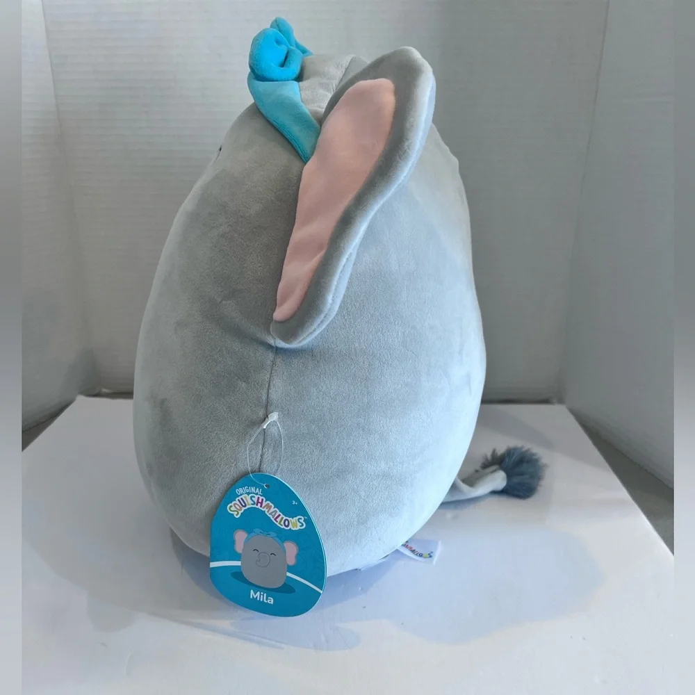 NWT Squishmallows Gift Set 12” Mila Elephant Slippers Sz 13/1 Kids Shoe Size